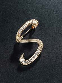 Vintage Versatile Men's English Letter Brooch, Suit Lapel Flower Badge, Unisex Fashionable Large Pin Clothing Accessory, High-End Suit Decoration, Sweater/Jacket Pins, Suitable For Parties, Weddings, Birthdays, Daily Wear, Holiday Gifts