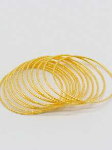 12 件套 18K 镀金花卉雕刻手镯，经典设计，迪拜、欧洲和美国女士珠宝