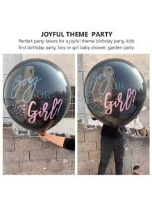 Palloncino nero da 36 pollici con cerchio perfetto per la rivelazione del sesso, decorazione per feste per bambini e bambine "boy or girl"