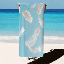 1pc Feather Pattern Extra Large Beach Towel - Soft, Light-Weight, Absorbent Polyester Bath Towel, Suitable For Travel, Swimming, Camping, Yoga, Beach Party, Fitness And Seaside Vacation, Perfect Gift For Family And Friends Mother's Day Flowers, Personalized Gifts For Mom, Last Minute Gifts, Mother's Day Ideas, Mothering Sunday Gifts, Handmade Cards For Mum, Best Mother's Day Gifts Under $50 Summer, Holiday