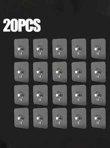 10/20/30 件现代壁挂式实用挂钩 - 易于安装、强力粘合、无需钻孔、防水塑料挂钩，适用于厨房和浴室中的图片、相框、海报、时钟