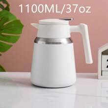 1100ML/37oz 不锈钢真空咖啡壶，家用大容量带按钮保温瓶，返校