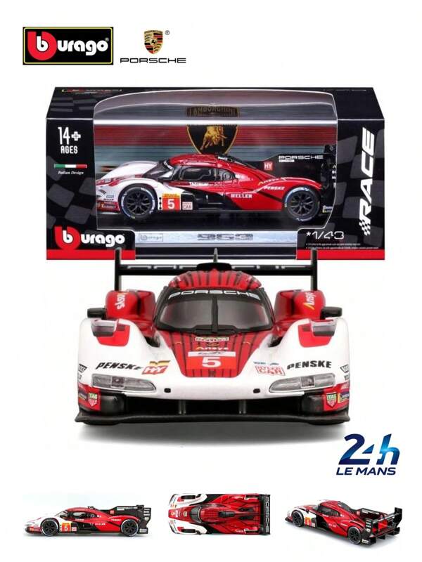 Burago Bburago 1:43 Porsche 963 #5 24h LeMans 2023 Cameron, Christensen, Makowiecki Racing Model Car Modelo Presente de Natal