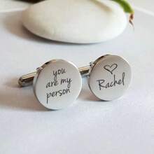 Custom Text Personalized Cuff Links, Handwriting CuffLinks, Christmas Gift For Dad Husband, Custom Cufflinks For Groom Wedding Cufflinks Father Day Gift - Multicolor - View 4