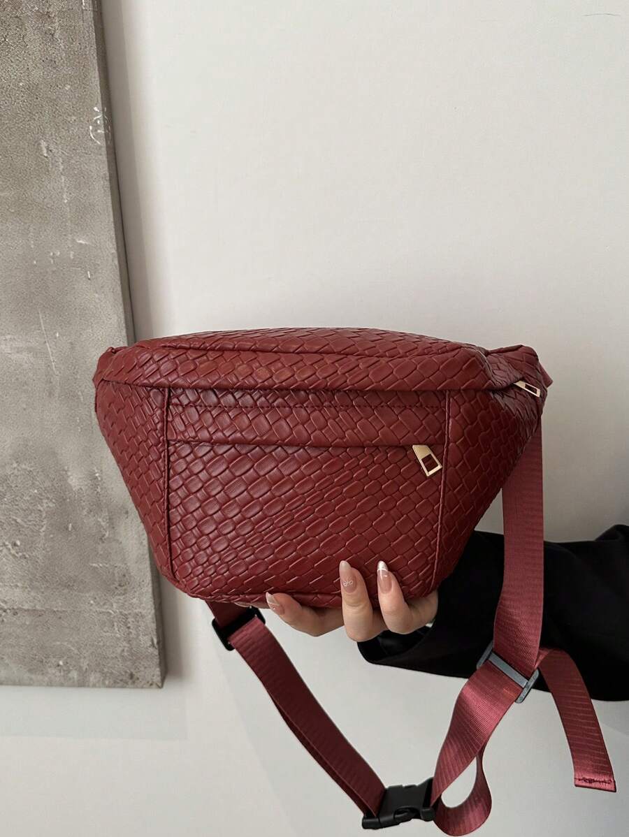 Sac Banane Femme,Sac Bandoulière Avec Double Poches Zippées, Sac