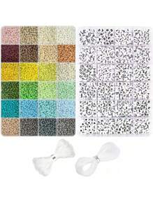 3mm Glass Seed Beads For Bracelets Making, Friendship Bracelet Making Kit For Girls, 24 Colors Bead Bracelet Kit, Beads For Jewelry Making Kit, DIY, Arts, Crafts Gifts