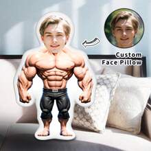 Cojín personalizado con retrato de hombre musculoso, cojín personalizado "Tipo fortachón" de bricolaje, regalo único para él, novio, entusiasta del fitness, apto para aniversario, Día de San Valentín, cumpleaños, cojín decorativo para el gimnasio, sofá, cama, coche, dormitorio, sala de estar