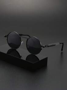 1 件男士休闲太阳镜，适合日常佩戴、旅行、商务 - 黑全灰 - 查看 6