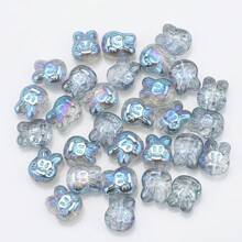 30pcs/Pack Mix Color Crystal Rabbit Pendant, Cute Rabbit Head Pattern Glass Beads Charms For DIY Jewelry Making, Necklace, Earrings, Bracelets