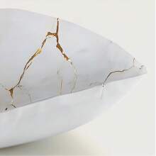 2pcs/Set White Marble Texture Pattern Printed Throw Pillow Covers 45*45cm - Multicolor - View 3