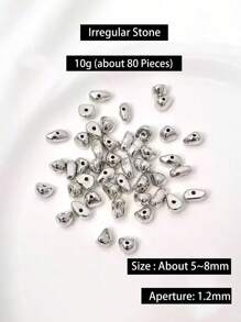 1 paquete (10g) (5g) (20g) Surtido de cuentas espaciadoras de varios estilos - corazón, estrella, formas geométricas, formas asimétricas, cuentas espaciadoras de color plateado para manualidades de collares y pulseras DIY