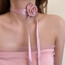 1 pieza Diadema elegante con flor de rosa para mujer, accesorio para el pelo simple y sexy trenzado, sujeta cola de caballo, encantador y grácil, para el Día de San Valentín, accesorios para el cabello, diadema turbante