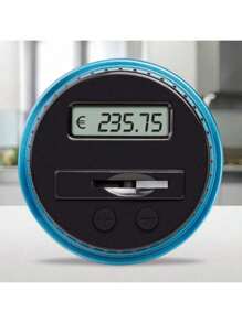 Salvadanaio digitale a monete LCD grande - Salvadanaio automatico trasparente con display digitale, Risparmio di denaro per regalo di Ognissanti, Ringraziamento o Natale, Materiale in ABS nero