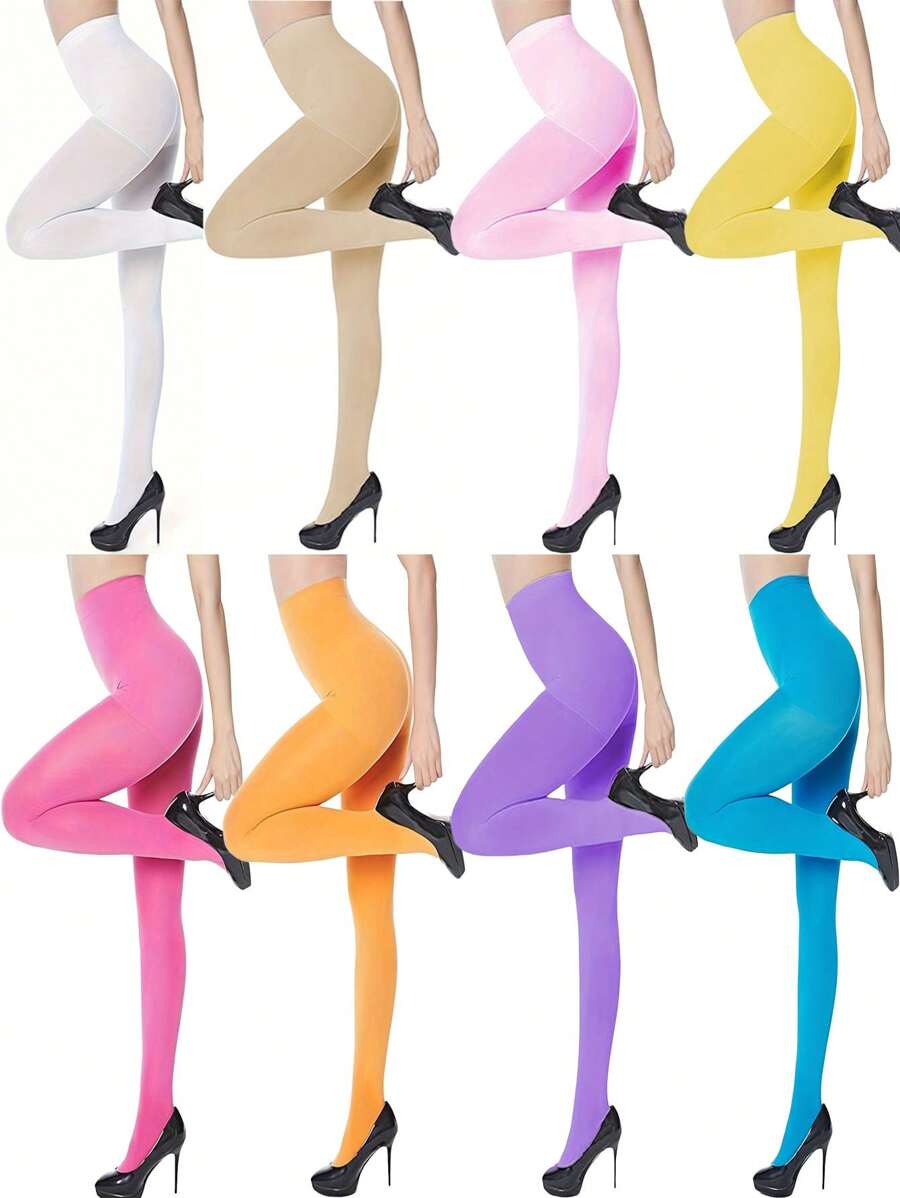 1 para jednolitych kolorów rajstop, dopasowane rajstopy wielofunkcyjne