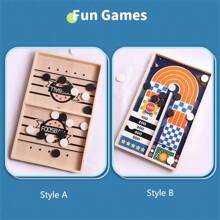 Children's Wooden Flick Chess Board Game, Educational Interactive Parent-Child Toy For Thinking & Training