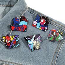 Disney 1/5 Pcs Creative Cartoon Brooch Set Personalized Fashionable Spider Man Enamel Pin Backpack Clothing Jewelry Metal Badge Accessories A Gifts For Friends