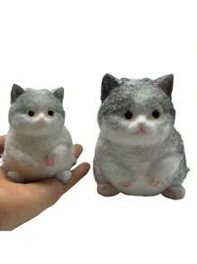 1 件逼真柔软丰满猫玩具，减压玩具，硅胶挤压慢回弹极具吸引力，颜色和款式随机 - 彩色 - 查看 13