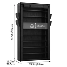 Tomnk Shoe Rack With Covers - 10 Tiers Tall Shoe Rack Organizer Large Capacity Shoe Shelf Storage 40 Pairs Space Saving Vertical Shoe Storage Organizer For Closet, Entryway, Dorm, Bedroom - Black - View 7