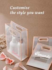 Personalized Gift Bag,Custom Made Gift Handbag,Frosted Clear Shopping Bag,Gift Box Alternative, Bridesmaid Gift Box, Welcome Gift Bags,Bridal Party, Custom Birthday Gift Package, Wedding Gift Bags, Bridesmaid Gift Bag, Engagement Gift Bag,Elegant Gift Bag,Bachelorette Party Bags,For Women Bridesmaid Birthday Valentines Wedding Party