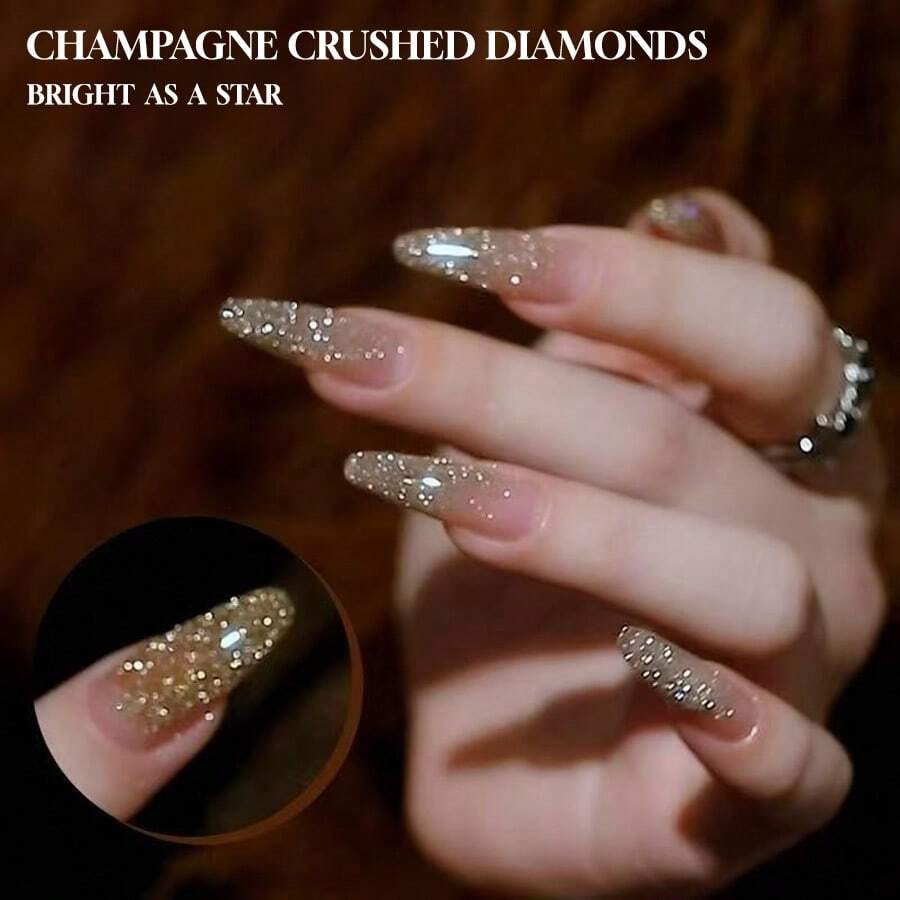 Esmalte de uñas Ms Comoy de 15ML, color rojo chispeante, con brillo de diamantes rotos, ultra brillante, reflectante, rebotante, con elementos de mirador, brillo y lentejuelas, para salón de uñas DIY y uso común en salón de belleza