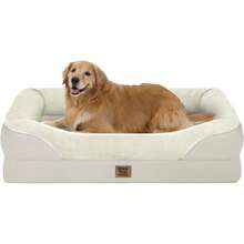 Washable Orthopedic Large Dog Bed - Dog Beds Large Sized Dogs With Removable Cover Waterproof Pet Bed With Bolster For Extra Large Pet - Be - Xem 1