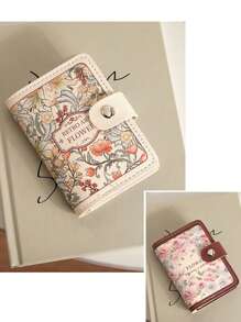 1pc Women Cute Leather Card Holder, Suitable For ID Card, Name Card, Bank Card, Credit Card For Women, Teenagers, Girls, Floral Print, Modern Design