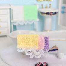 6pcs Mini Towels In Assorted Colors, Mini Colorful Towels, Miniature Towels, Realistic Towels, Mini Micro Towels, Decorative Ornaments, Doll House Accessories, Fabric Decor, Pretend Play Props Gifts Birthday Graduation