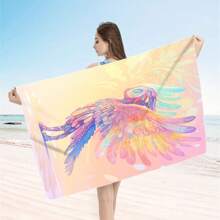 1 Piece Extra Large Beach Towel - Quick Drying, Soft, Lightweight, Sand-Free, Microfiber Material, Cute Bird Design, Ideal Gift For Women And Adults, Suitable For Pool, Travel And Swimming Summer, Holiday