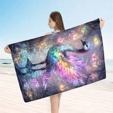 1 Piece Extra Large Beach Towel - Quick Drying, Soft, Lightweight, Sand-Free, Microfiber Material, Cute Bird Design, Ideal Gift For Women And Adults, Suitable For Pool, Travel And Swimming Summer, Holiday