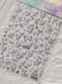 Sanrio Tomoni & Sanrio Collaboration Cute Melody, Kuromi, Hello Kitty 5D Embossed Nail Stickers, Self-Adhesive Nail Art Decorations