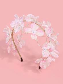 1 Piece Teen Girl Faux Flower Headband Cute Sweet Girl Hairband Spring And Summer Hair Accessories For Wedding Vacation Party - Multicolor - View 7