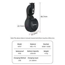 1pc Bicycle/Mountain Bike Riding USB Chargeable Loud Horn Bell Theft Alarm - Black - View 7