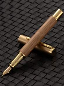 [Custom Order] Providing 1pc High-Quality Customized Product, Heavy Metal Feeling, Electroplated Brass Clip, Wooden Pen Barrel, Brass Cap, 0.5mm Nib Fountain Pen, With 1pc Gift Box Pocket Clip - Smooth Writing, Refillable Medium Nib, Comes With 2pcs Refill Cartridges, Elegant Gift Box, Personalized Business Gift - Unique, Thoughtful Fountain Pen Gift Set For Colleagues, Friends, Family, Holidays Such As Christmas, Father's Day, Thanksgiving, Valentine's Day, Mother's Day, Teacher's Day Back To School