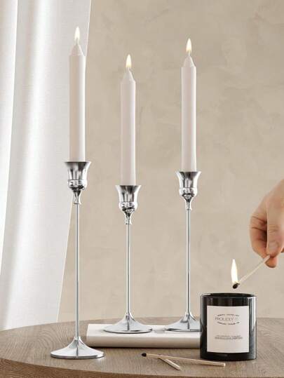 3pcs/Set Iron Taper Candle Holder,Decorative Candle Stand - Candlestick Holder For Wedding, Dinning, Party - Antique Brass,Fireplace Decor Candelabra Table Decor Pillar Candle Holder For Wedding,Home Decor, Holiday Party Decor,Festival Decor Home Gifts Birthday Graduation