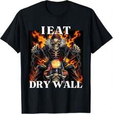 Men's Short Sleeve T-Shirt Funny T-Shirt For Men Me Asf Apple Funny Apple Face Meme Wapple T-Shirt Unisex Soft Fabric, Breathable, Comfortable Short Sleeve T-Shirts Perfect For Summer - I Eat Drywall Funny Skeleton Meme - 查看 1