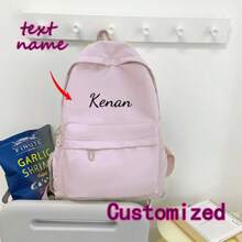 Customized Name Backpack | Nylon Backpack With Personalized Heat Transfer Printing | Lightweight Boys' And Girls' Back To School Bag - Multicolor - View 12