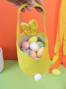 1 件 - 兔耳形糖果袋，创意兔形束口袋手提袋，复活节派对糖果和复活节彩蛋袋礼品包装袋