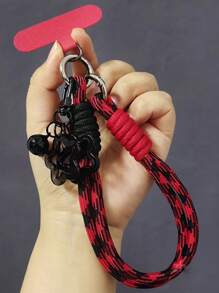 Corda de Pulso de Nylon, Adequada para Capas de Telefone, Cordão Universal para Clipe, Corda Trançada com Encantos, Adequado para Mulheres, Acessório Pendente Antiderrapante para Compras, Presente para Mãe, Família, Amigos, Aniversário, Feriado, Enfeite de Celular, Corrente de Celular - Multicolorido - Visão 7