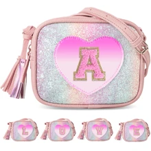 Heart Purse Little Girl Purse Birthday Gifts,Cute Leather Toddler Purse Small Crossbody Bag With Tassel,Personalized Initial Letter Bag Novelty Wallets For 2-10 Year Old Girl,Children's Gifts Birthday Gifts,Pu Leather New Design Sweet Bag,Perfect For Daily & Party (Pink, Letter A~Z) School Bag - Multicolor - View 11