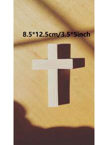 1pc 5/11inch Wooden Cross, DIY Wall Unfinished Wooden Cross, Blank Wood Christian Catholic Cross Made In ,Handmade Catholic Cross, Wooden Cross For Walls, Jesus Christian Hanging Cross As A Gift For Families