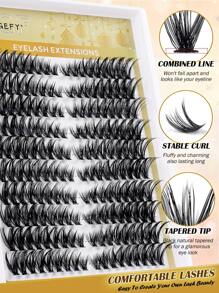 360 Cluster D Curly Large Capacity Fox EyeFalse Eyelashes Divided Into Height, 40D+80D Mix Thick Left+Right For Paired Single Cluster. Natural Segmentation. Clustered Eyelashes. Fluffy. Thick. Soft. Lightweight False Eyelash Set, Comfortable To Wear. Enlarging Eyes, Lifting Eye Tails, DIY Eyelash Extension, Eyelash Extension. Daily Life&Weddings&Dates&Parties&Music Festivals&Halloween Use - CC - 查看 4