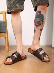 2025 Lightweight, Versatile Comfortable Outdoor Men's Fashion Non-Slip Soft Cork Sole Sandals With Adjustable PU Strap, Suitable For Daily Outings, Walking, And Home Wear, For Men Who Pursue Both Style And Comfort - Dark Brown - View 5