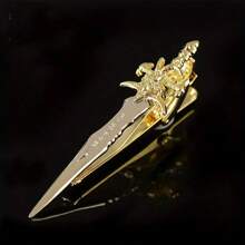 1 pieza Clip para corbata de hombre, con diseño de espada antigua, "Dolor helado", diseño de arma, en colores oro, plata, negro antiguo, de material de cobre, regalo de negocio para el padre o pareja