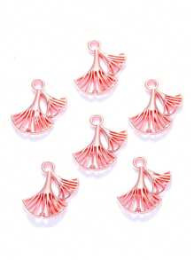 30 件 6 色银杏空心饰品合金耳环手链项链吊坠 DIY 手工礼物珠宝配件制作 16mm*16mm Q392 - 銀杏葉 - 查看 8