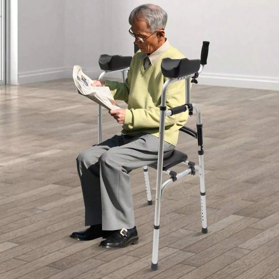 OUKANING Upright Mobility Walker Upwalker Lightweight Rollator Walker 4 Wheel Walking Aid - 1 - View 1