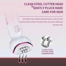 Kemei KM-6051 5 In 1 USB Rechargeable Women's Epilator, Portable Hair Removal Device, Rotary Shaver For Body, Face & Legs - Depilator For Smooth Skin