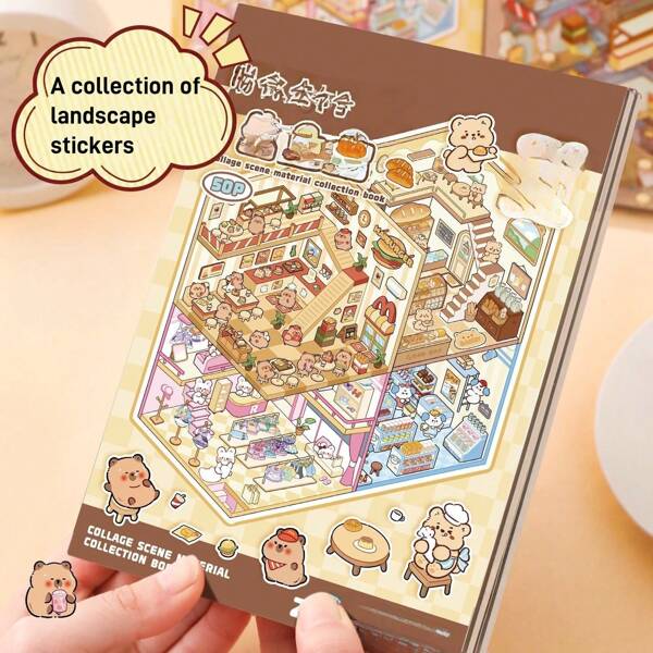 3D Diorama Sticker Collection, 20pcs Miniature Scenery Stickers, Stress-Relieving, Ideal Gift For Friends