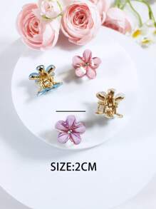 3 Stück/4 Stück/6 Stück/12 Stück blumenförmige Metalllockenklemmen für Mädchen, niedlich, minimalistisch, vielseitig für den täglichen Gebrauch, Frühjahr/Sommer Styles