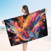 1 Piece Extra Large Beach Towel - Quick Drying, Soft, Lightweight, Sand-Free, Microfiber Material, Cute Bird Design, Ideal Gift For Women And Adults, Suitable For Pool, Travel And Swimming Summer, Holiday