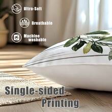 4pcs/Set 17.7*17.7in (45*45cm) "Love Of Family" Rustic Wood Grain Olive Watercolor Print Polyester Pillow Cover (Single-Sided Printing), Home Sweet Home Decorative Cushion Cover For Living Room Sofa Bedroom Headboard, Suitable For Daily Use Or Home Decor, Car Headrest